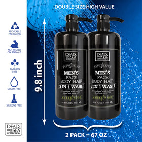Dead Sea Collection Amber Wood Men’s Body Wash with Dead Sea minerals