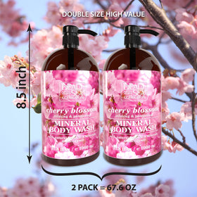Dead Sea Collection Cherry Body Wash back view with ingredients