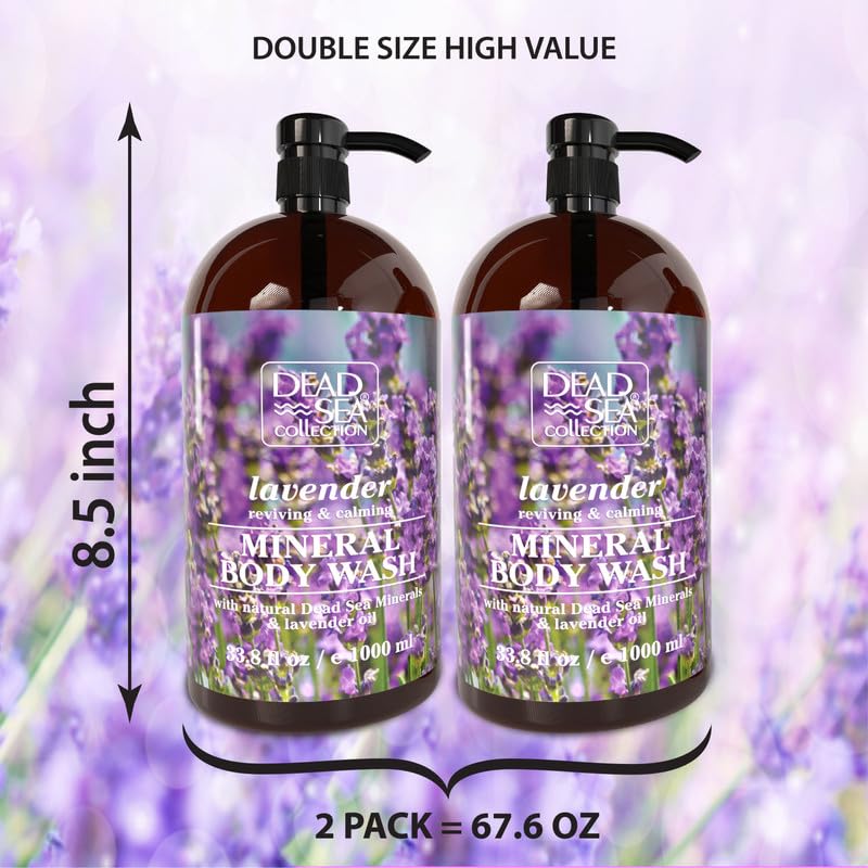 Dead Sea Collection Lavender Body Wash back view showing ingredients