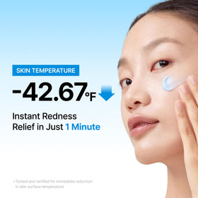 DearKlairs Blue Calming Cream applied on skin