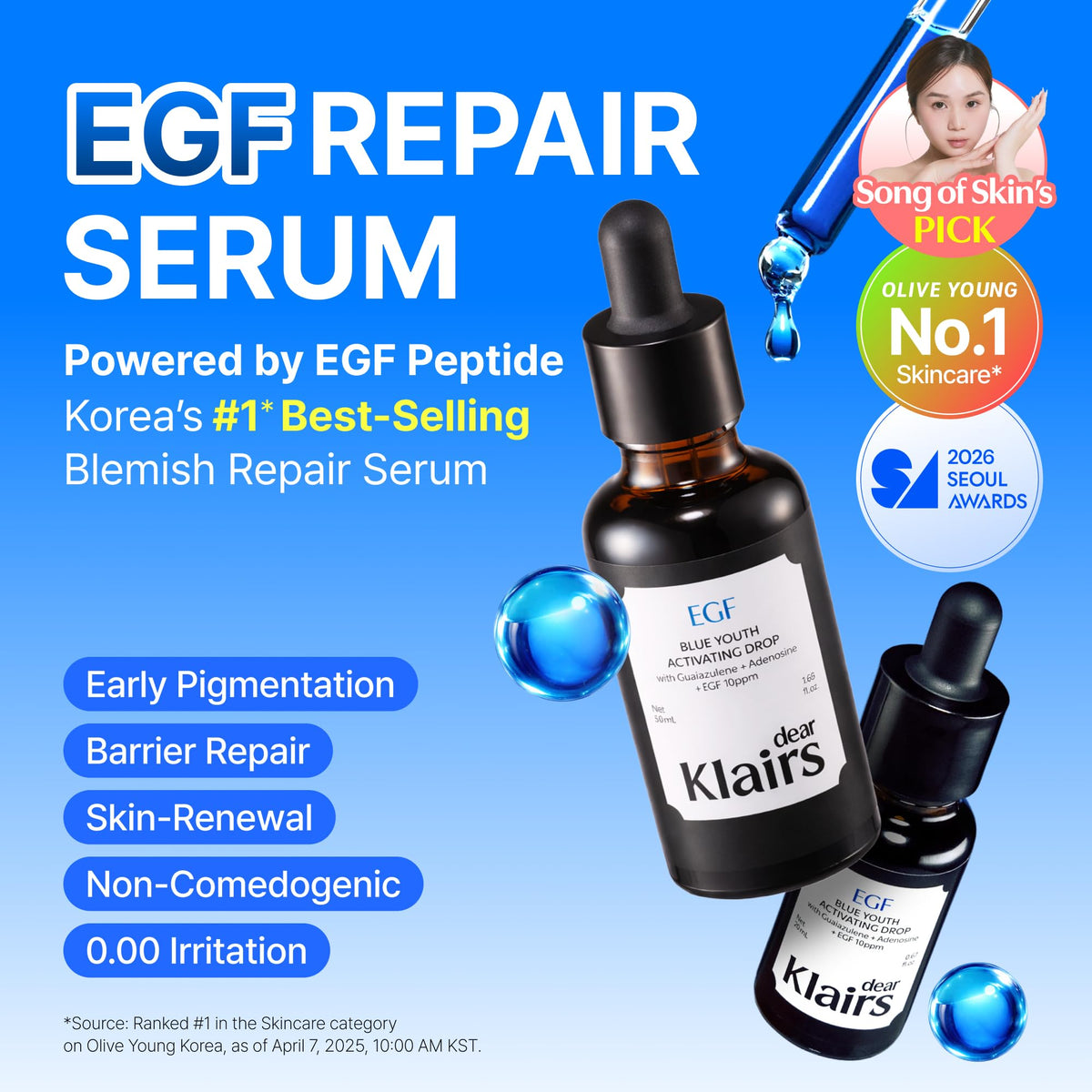 DearKlairs EGF Serum Blue Youth Activating Drop packaging