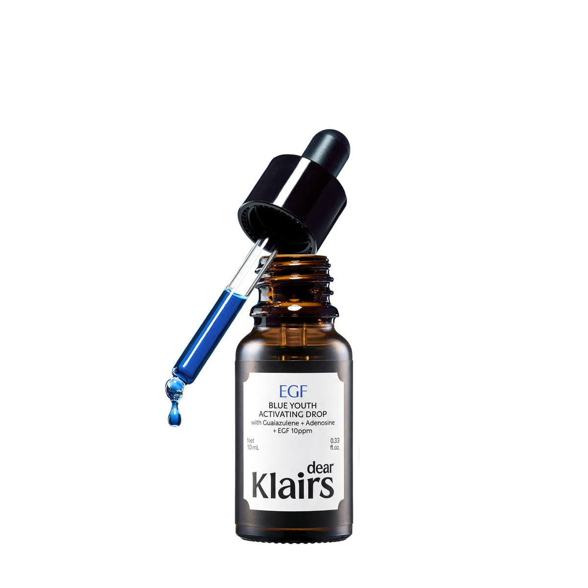 DearKlairs EGF Serum front view with blue packaging