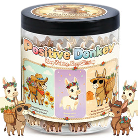 DEARMINE Positive Donkey Jar front view with affirmation cards