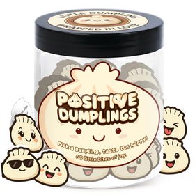 DEARMINE Positive Dumpling Jar front view with affirmation cards