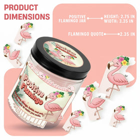 DEARMINE Positive Flamingo Jar in a gift setting with wrapping