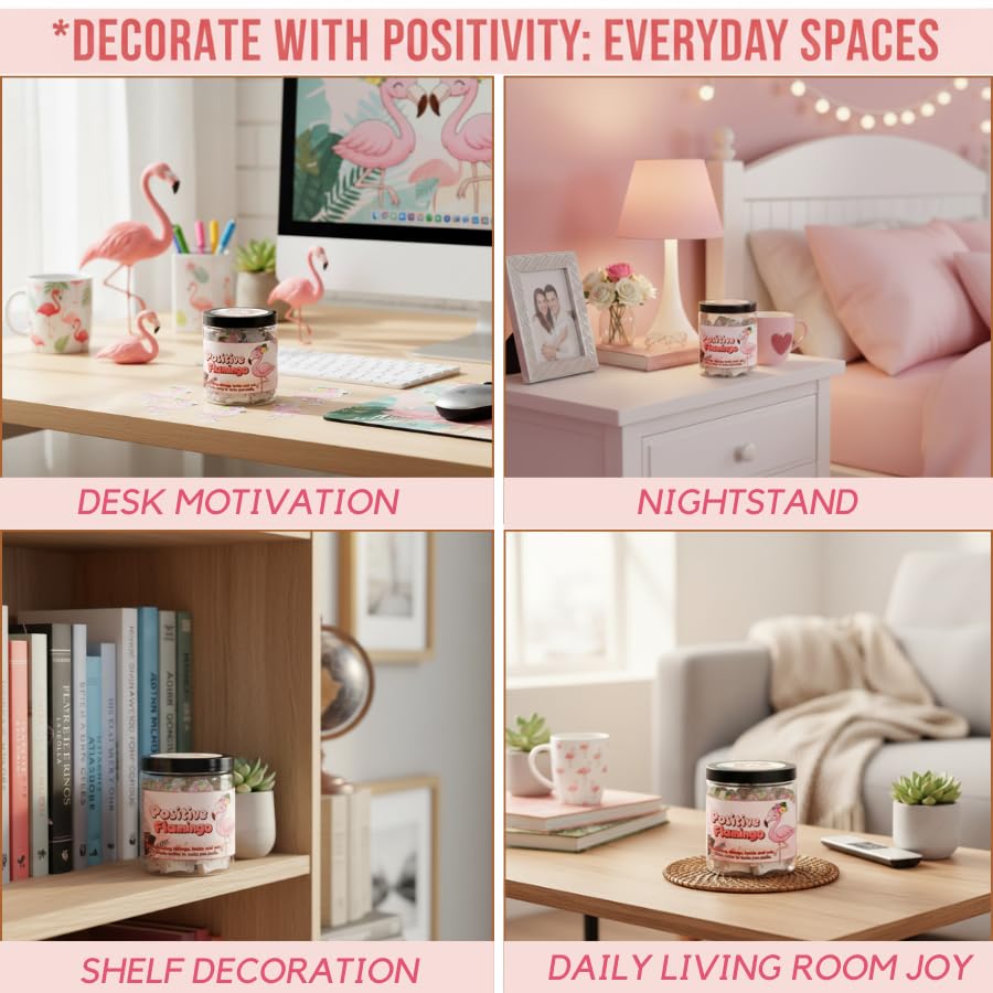 DEARMINE Positive Flamingo Jar with colourful flamingo design