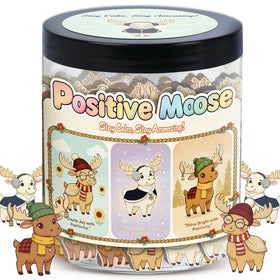 DEARMINE Positive Moose Jar front view with affirmation cards
