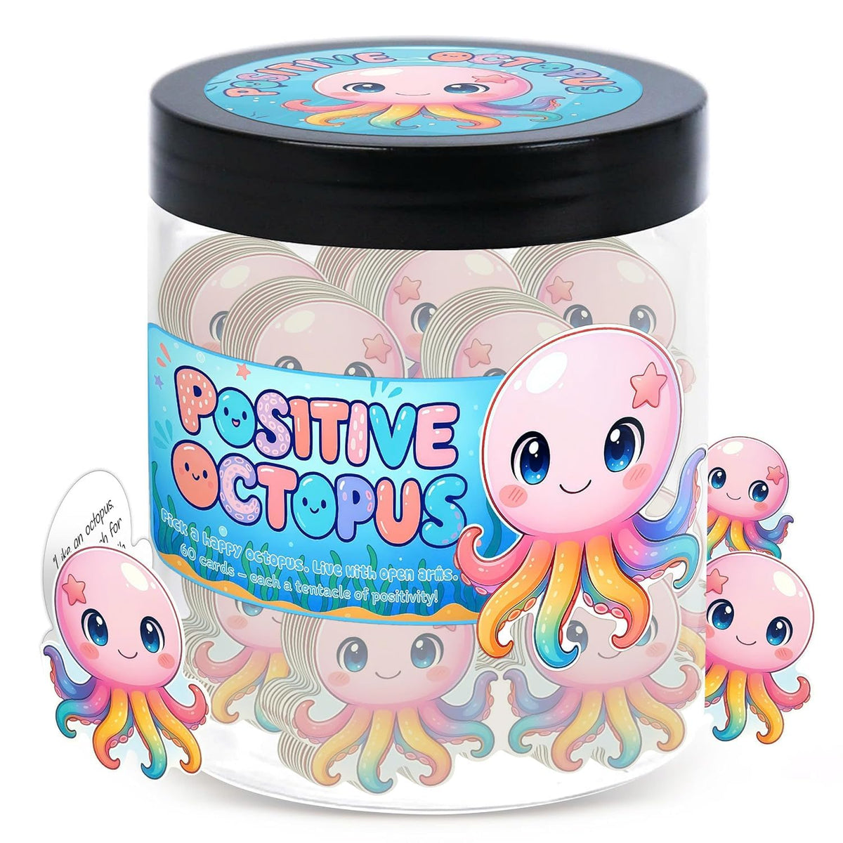 DEARMINE Positive Octopus Jar front view with colourful artwork