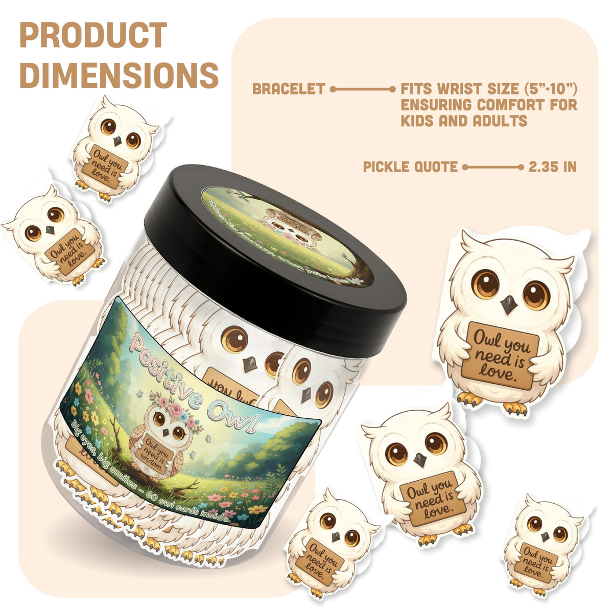 DEARMINE Positive Owl Jar in a cozy home setting