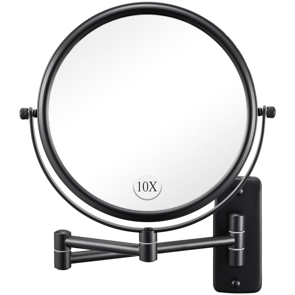 DECLUTTR Wall Mounted Makeup Mirror front view with 1X and 10X sides