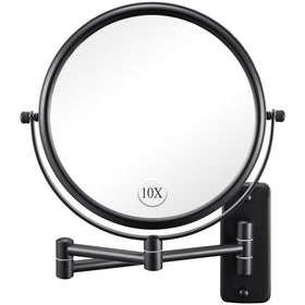 DECLUTTR Wall Mounted Makeup Mirror front view with 1X and 10X sides