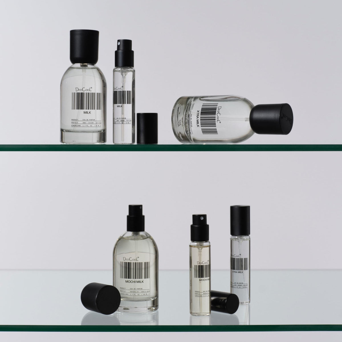 DedCool Fragrance 02 travel size perfume next to a travel bag