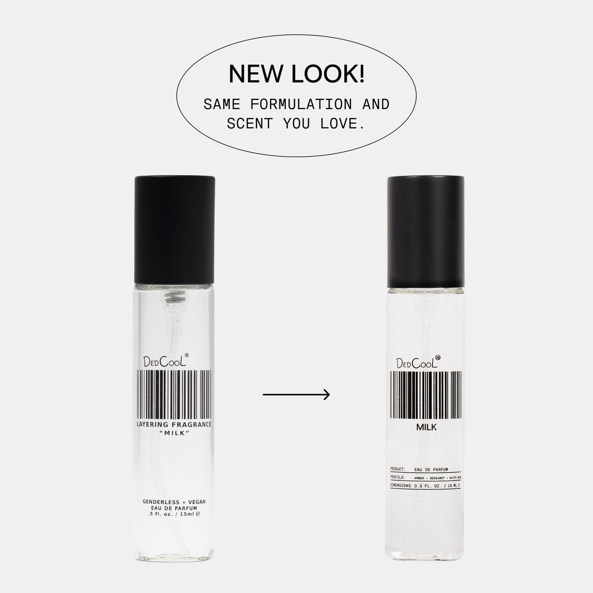 DedCool Milk Eau de Parfum 15 mL on a vanity