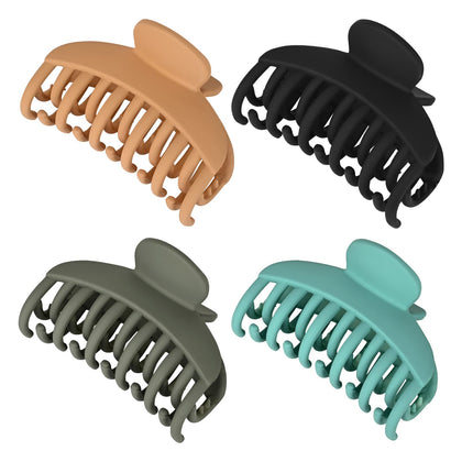 DEEKA 4 PCS Hair Claw Clips in green and yellow matte colours