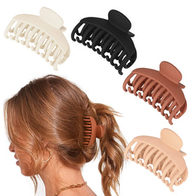 DEEKA Hair Claw Clips set of four in matte colours