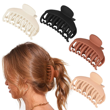 DEEKA Hair Claw Clips set of four in matte colours