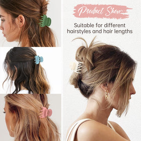 DEEKA Hair Clip in matte white on a model's hair