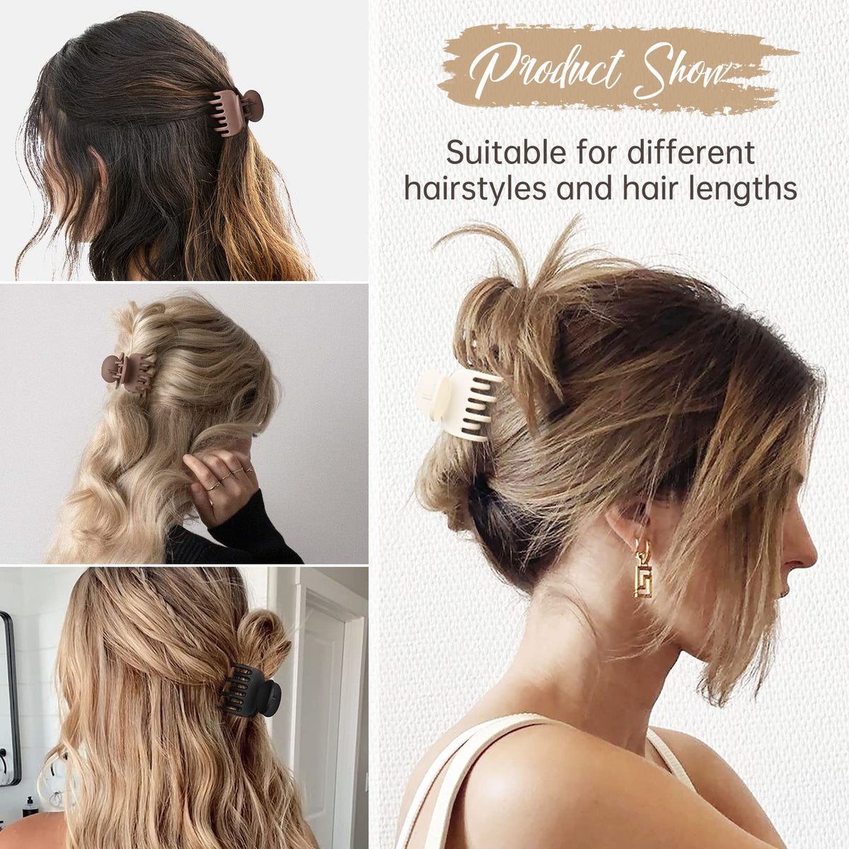 DEEKA Small Claw Clip brown with hair styled