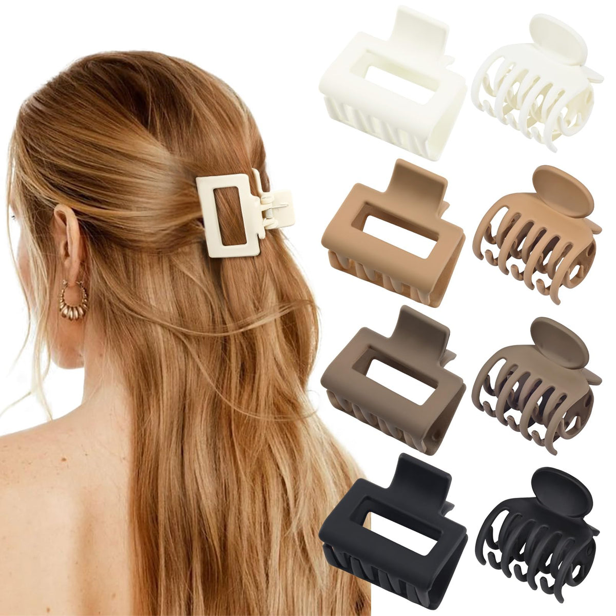 DEEKAs strong resin material hair clips on a flat surface