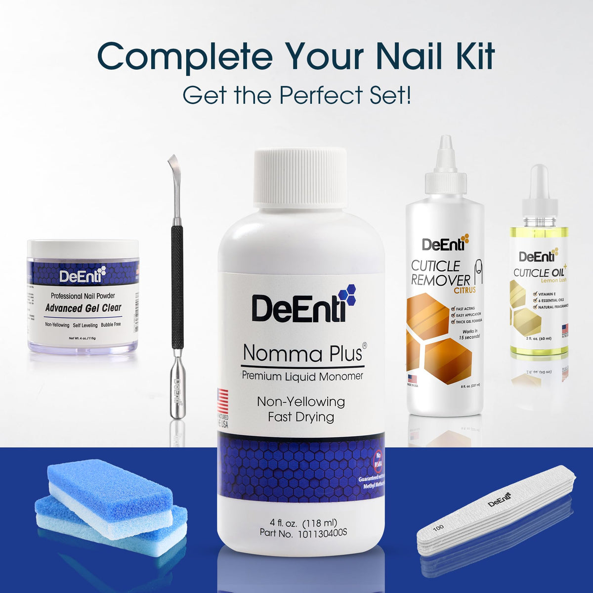 DeEnti Acrylic Monomer Liquid 4oz in use during nail application