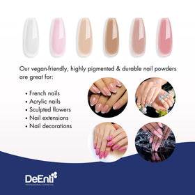 DeEnti Acrylic Nail Powder Cover Pink 4oz with monomer