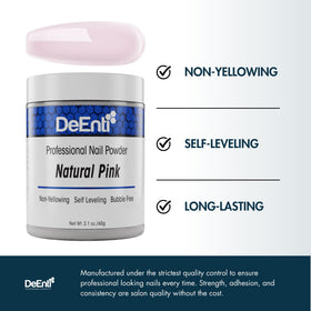 DeEnti Acrylic Nail Powder Natural Pink 2oz side view