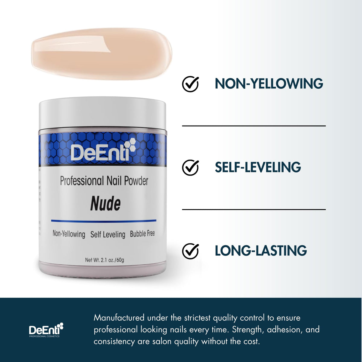 DeEnti Acrylic Nail Powder Nude 2oz close-up