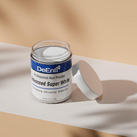 DeEnti Acrylic Nail Powder Super White 2oz with nail art tools