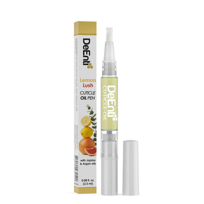 DeEnti Cuticle Oil Pen front view with lemon scent label