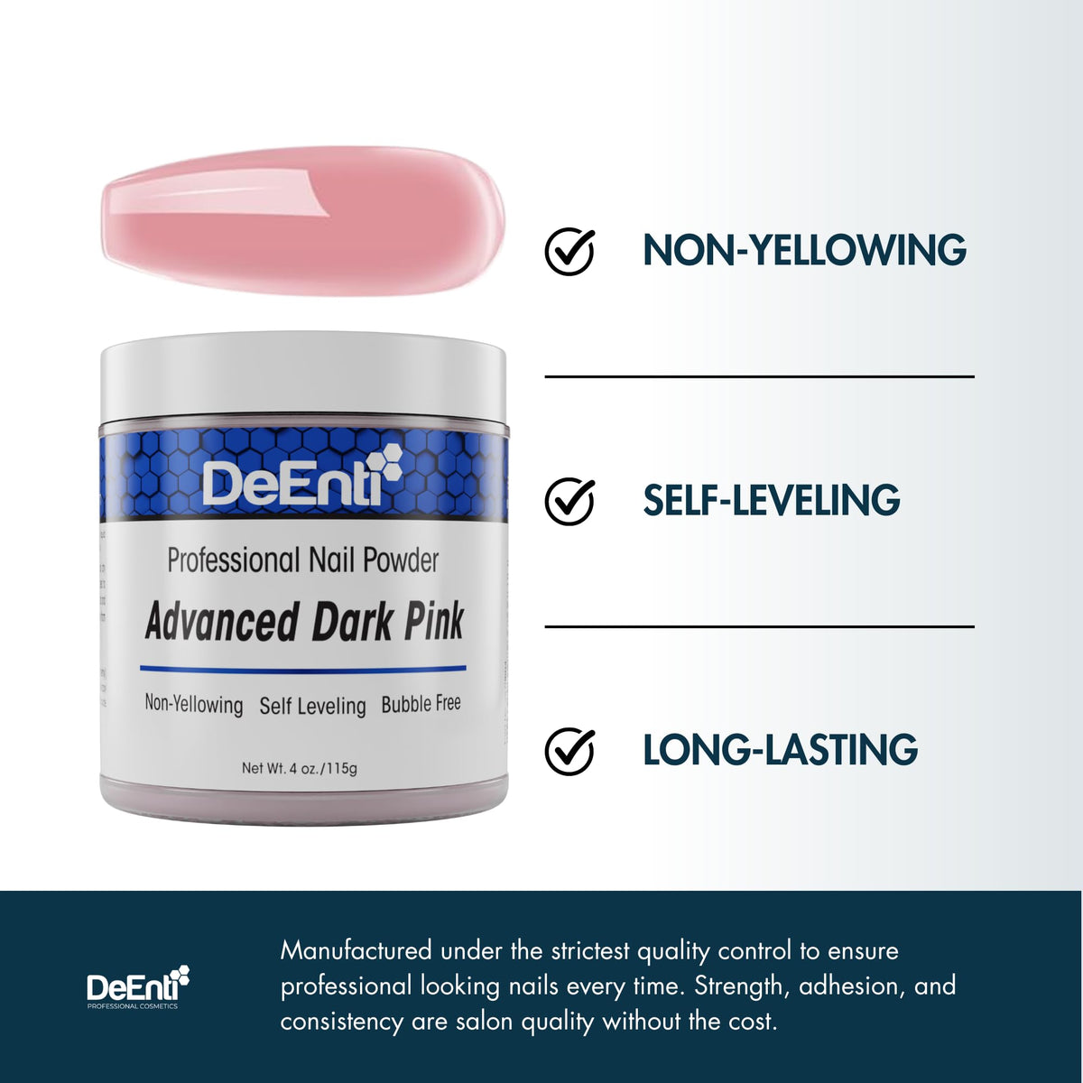 DeEnti Dark Pink Acrylic Nail Powder 4oz close-up