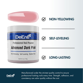 DeEnti Dark Pink Acrylic Nail Powder 4oz close-up