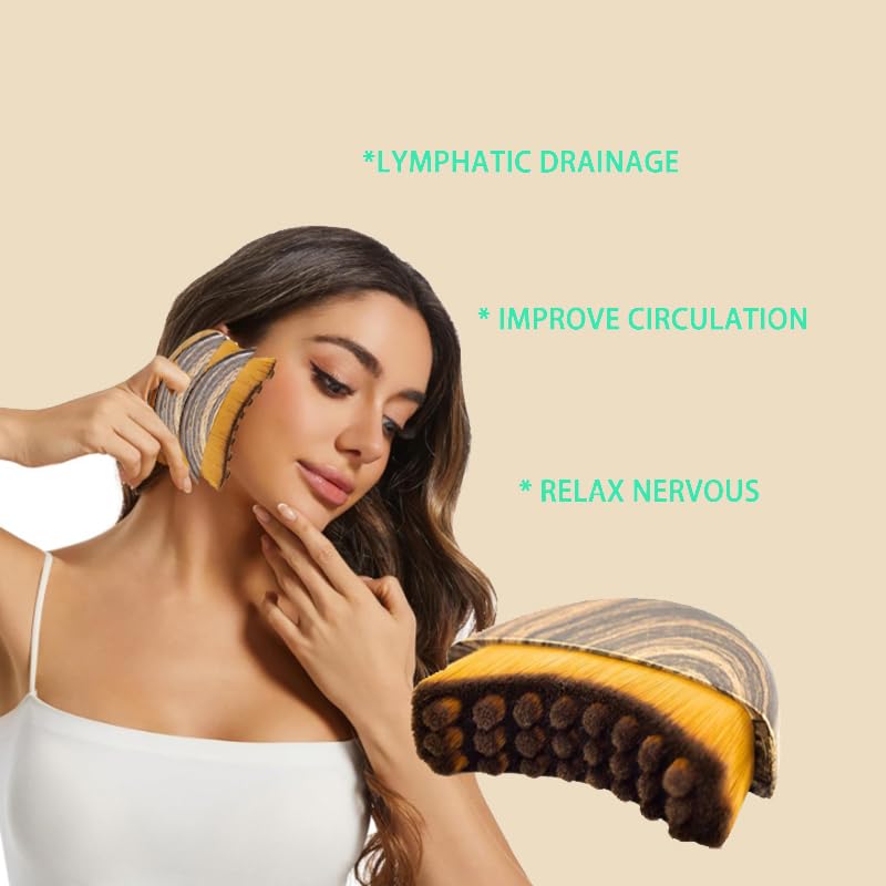 Deepcolorpy Lymphatic Contour Face Brush Set displayed on a vanity