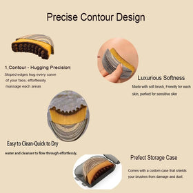 Deepcolorpy Lymphatic Contour Face Brush Set with guasha tool