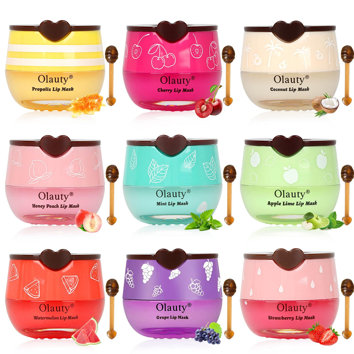Deepmind Bee Lip Balm Honey Pot set front view with various flavours