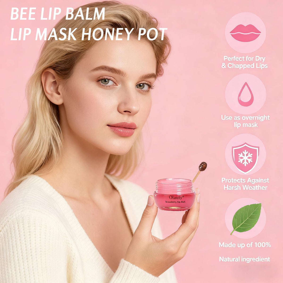 Deepmind Bee Lip Balm with strawberry and watermelon extracts