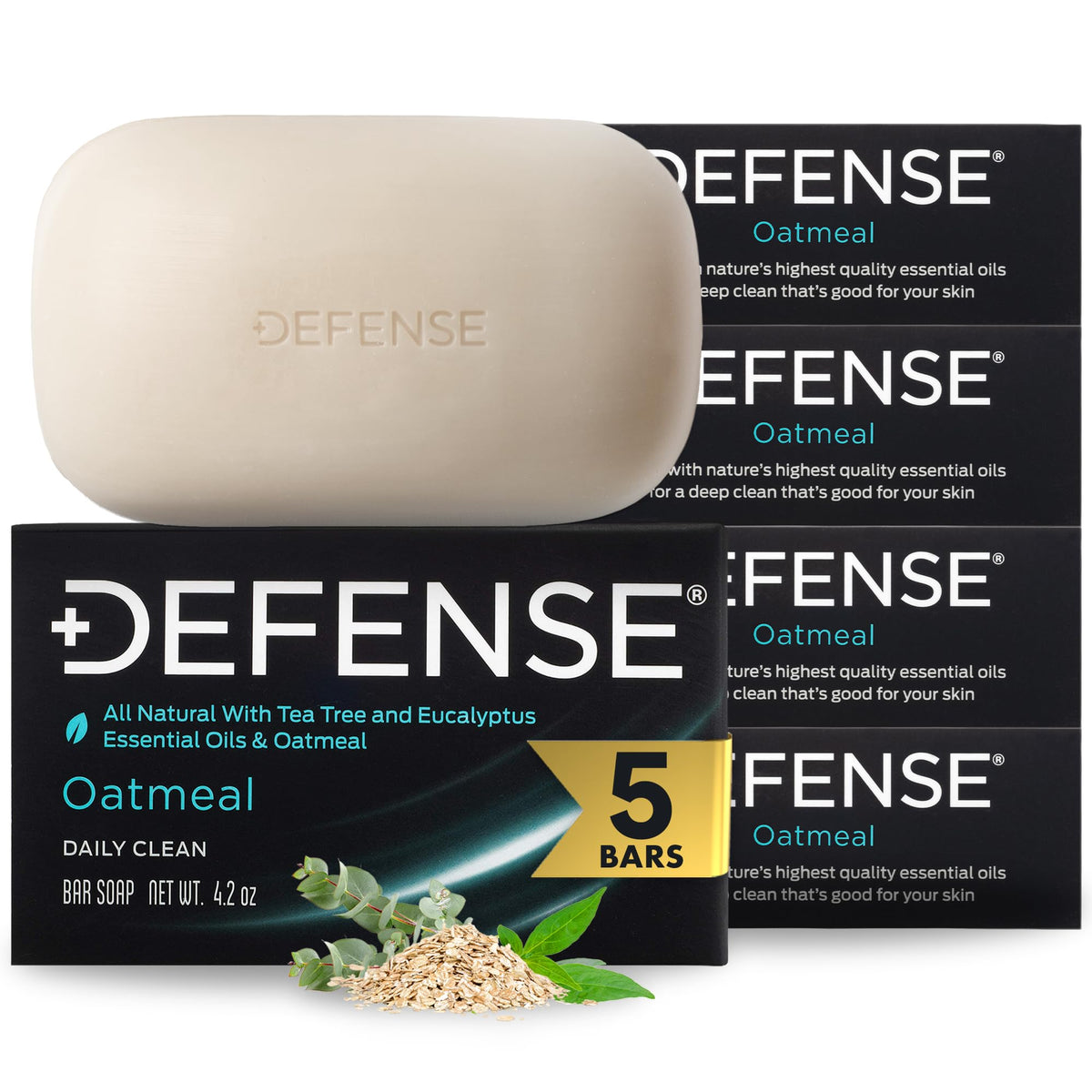 Defense Soap 5pk Oatmeal Bar Soap packaging front view