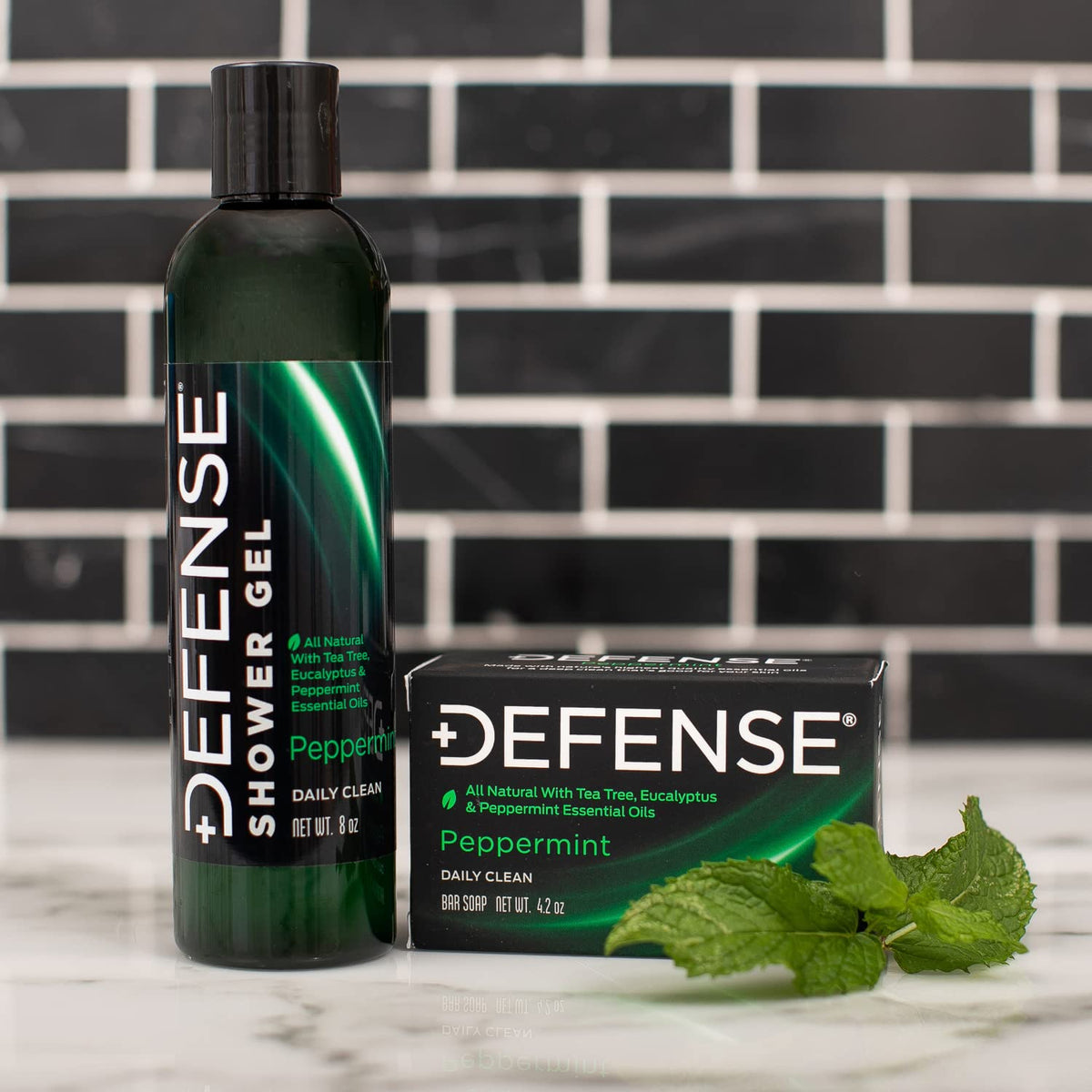 Defense Soap All Natural Peppermint Bar Soap held in hand