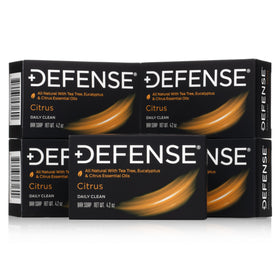Defense Soap Citrus Bar 5PK with Tea Tree and Eucalyptus front view