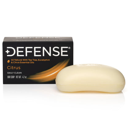 Defense Soap Citrus Bar front view with packaging