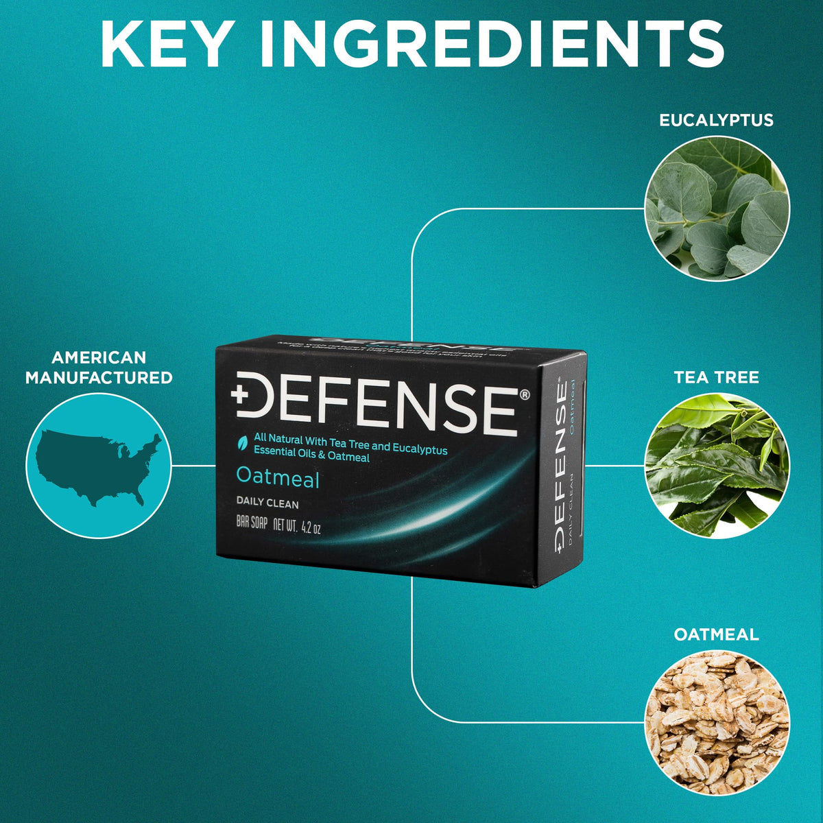 Defense Soap Oatmeal Bar Soap close-up of a single bar