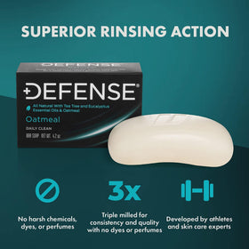 Defense Soap Oatmeal Bar Soap in a bathroom setting
