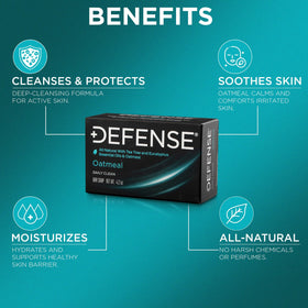 Defense Soap Oatmeal Bar Soap showing texture and colour