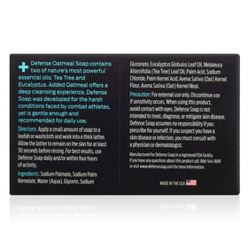 Defense Soap Oatmeal Bar Soap with a lathered hand