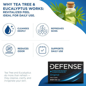 Defense Soap Original Bar Soap with tea tree oil and eucalyptus