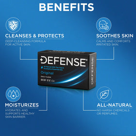Defense Soap Tea Tree Bar Soap in use at a gym