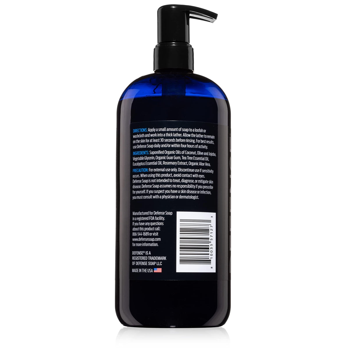 Defense Soap Tea Tree Body Wash in use during shower