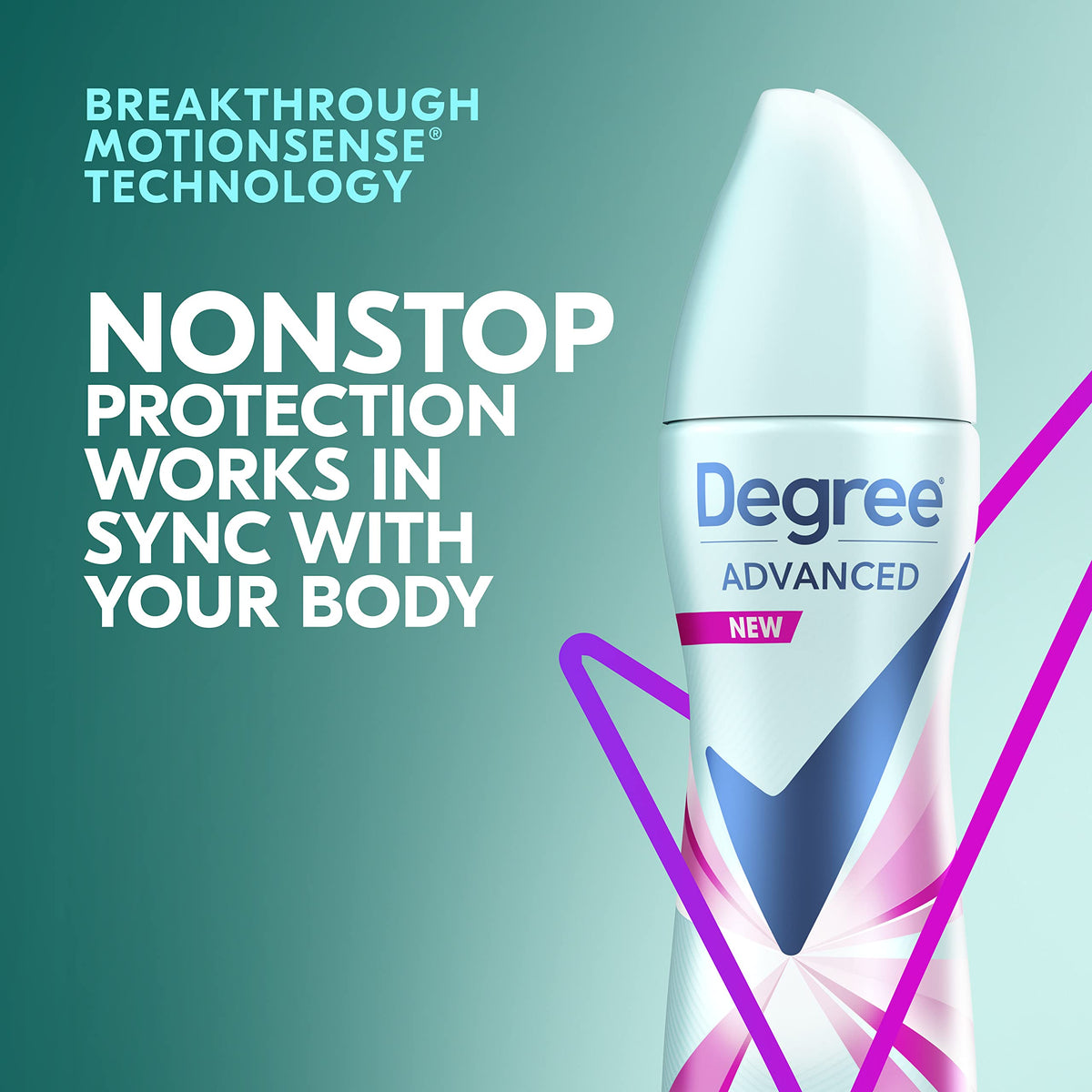Degree Advanced Antiperspirant Deodorant Dry Spray application demonstration
