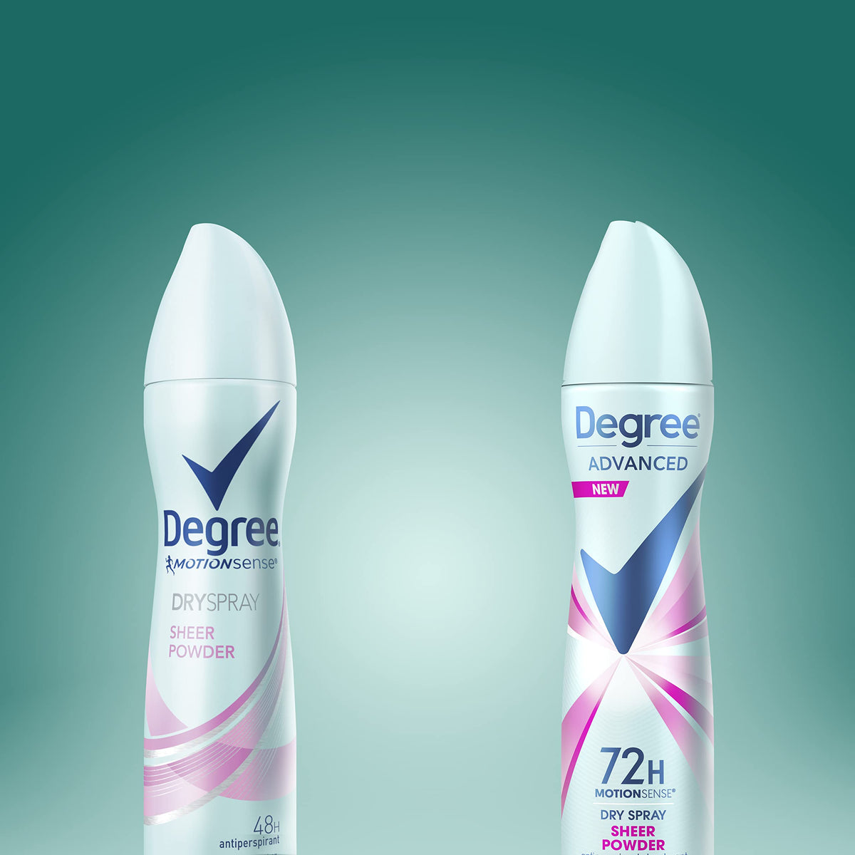 Degree Advanced Antiperspirant Deodorant Dry Spray on a bathroom counter
