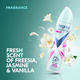 Degree Advanced Antiperspirant Deodorant Dry Spray with floral scent description