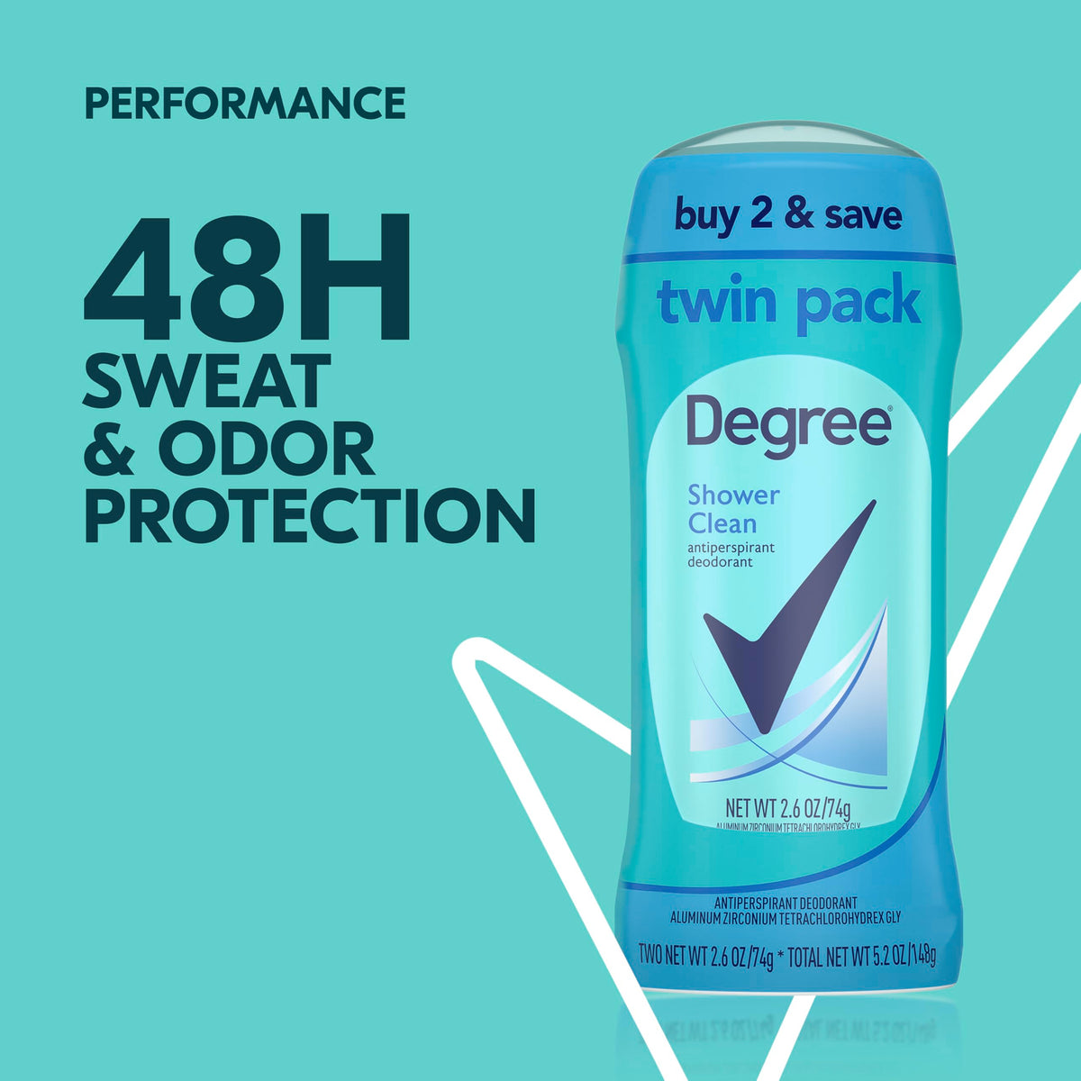 Degree Antiperspirant Deodorant close-up of ingredients
